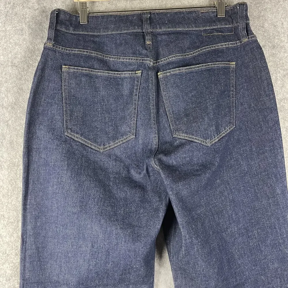 J Crew Semi Stretch High Rise Curvy Slim Wide Jeans Womens 33 Dark Wash Crop NEW